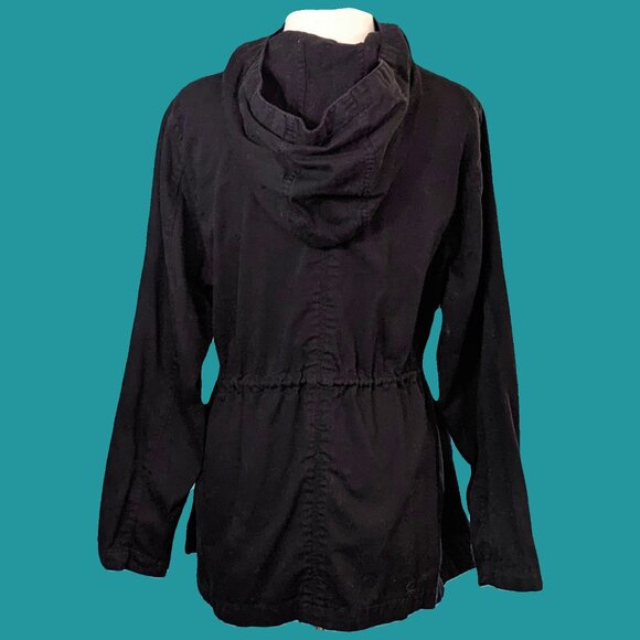 Old Navy Anorak Utility Black Jacket Size 1X Preowned - Picture 2 of 4